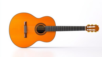 Obraz premium Acoustic wooden guitar classic stringed musical instrument isolated on white background