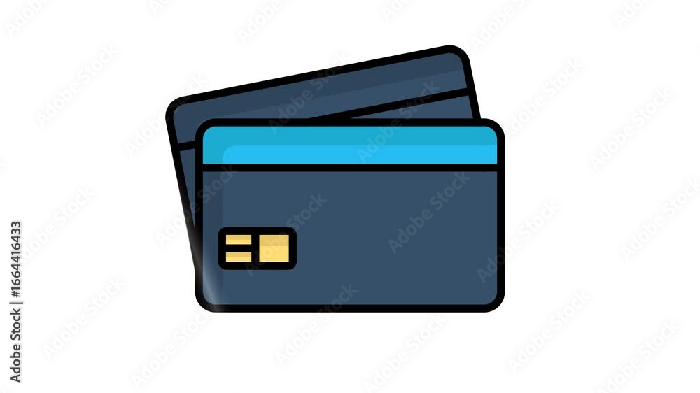 Poster credit card icon animated. animated icon related to bill and payment. suitable for user interface, p