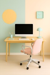 modern office interior with desk