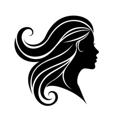 Woman Silhouette Elegant Flowing Hair Profile Vector