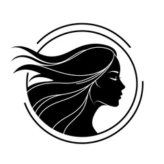 Woman Silhouette Beauty Profile Hair Logo Vector