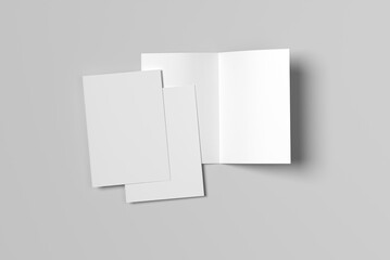 kertas kosong putih realistis dengan bayangan