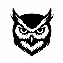 Fierce Owl Head Vector Logo Illustration
