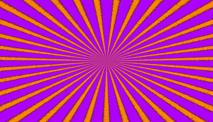 Retro comic sunburst background with orange and purple rays abstract design