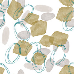 seamless pattern with abstract shapes. Hand drawn 