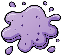 Fototapeta premium Purple blob with splashes and dark dots illustration