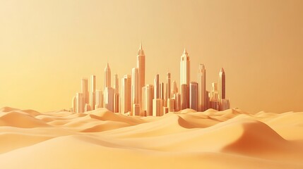 Futuristic city in the desert