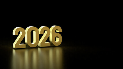 The 2026 for New year or Business Plan concept 3d Rendering.
