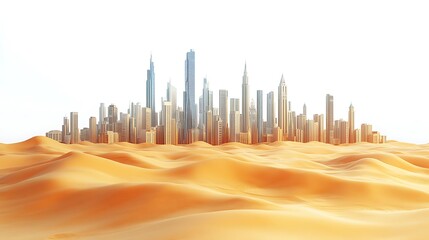 Futuristic city on a desert landscape