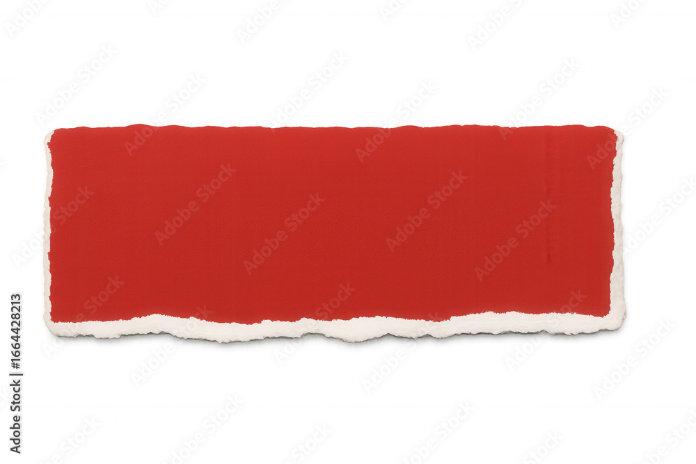 Aufkleber horizontal piece of vibrant red torn paper with transparent background, ideal for adding a pop of co