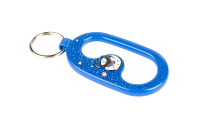 blue key chain isolated on solid white background Png
