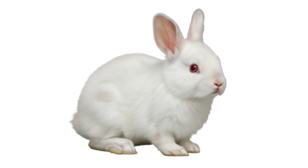 Albino rabbit pet animal cute bunny domestic mammal rodent isolated white background stock photo image isolated on transparent white background