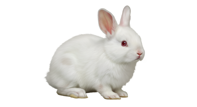 Albino rabbit pet animal cute bunny domestic mammal rodent isolated white background stock photo image isolated on transparent white background