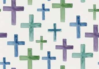 Fototapeta premium Watercolor Cross Pattern