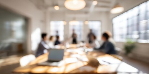 The Team Around a Conference Table in a Bright Modern Office Space