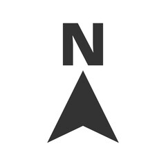 North direction compass icon isolated on transparent background