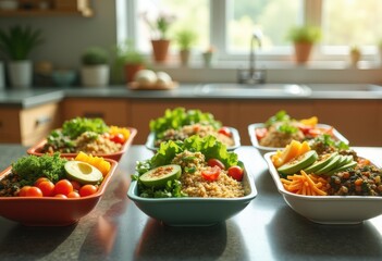 vibrant plant based meal prep fresh containers colorful healthy ingredients nutrient rich bowls culinary delight, rainbow, lgbtq, lgbt, pride, love, equality