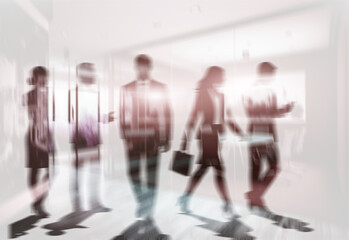 Diverse office team on abstract city financial background. Business growth, success and global economy concept for presentation.