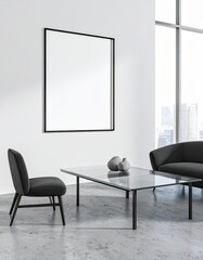 Stylish Furniture Arrangement in a Minimalist Office Space