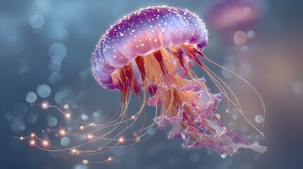 Glowing jellyfish in vibrant colors