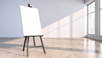 Creative Space, Blank Canvas, Modern Art Studio, Photo, Bright Room, Minimalist Design