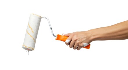 Hand Holding Paint Roller Ready for Painting Job
