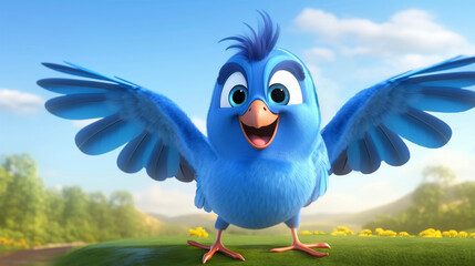 blue bird cartoon