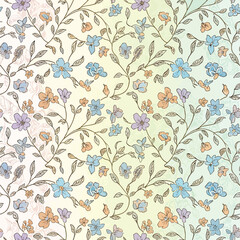 Seamless Pattern, Delicate floral pattern with pastel colors and intricate vine details creating elegance Stock royalty free