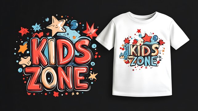 Kids t-shirt design with playful graphics