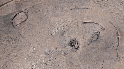 ancient structures in a desert and arid place