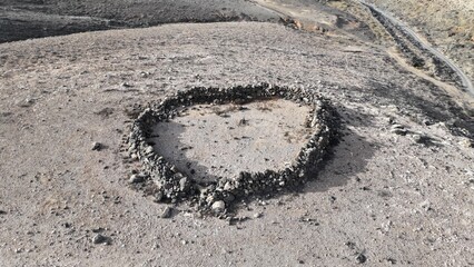ancient structures in a desert and arid place