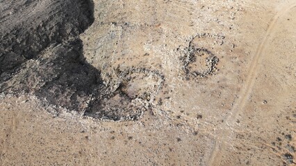 ancient structures in a desert and arid place