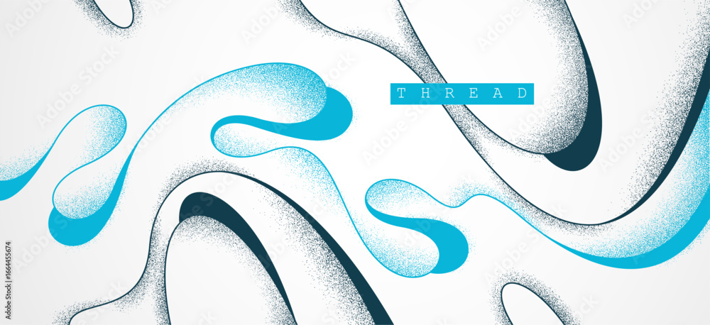 Poster soft and relaxing vector linear abstract background, curvy lines artistic abstraction, minimal flowi