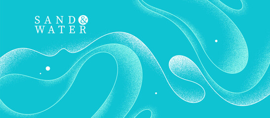 Curvy relaxing lines vector abstract background, creative concept of sea and ocean waves on a shore, calming shapes of waves over the sand wallpaper.
