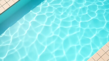 Swimming pool water texture background summer vacation aqua blue ripple surface light reflection abstract design