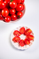 Fresh and tempting cherry tomatoes on a platter
