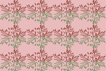 Seamless Botanical Textile Pattern – Pink and Earth Tones