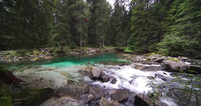 Alpine Lake of Amola in the Dolomites.