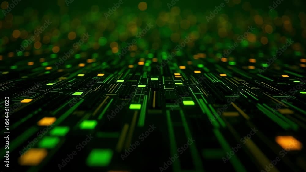 Poster abstract green technology background animation digital circuit board tech design