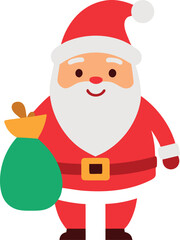 Joyful Santa Claus Carrying a Bag of Gifts Spreading Holiday Cheer