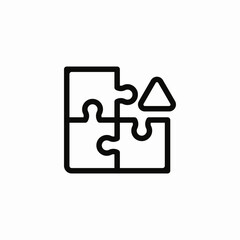 geometric puzzle icon sign vector