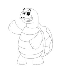 Tortoise coloring page for kids