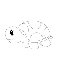 Tortoise coloring page for kids