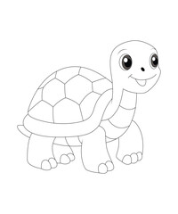 Tortoise coloring page for kids