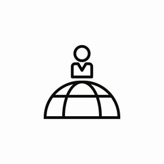 user globe icon sign vector
