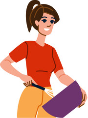 Smiling woman whisking ingredients in bowl, cooking at home