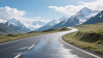 Naklejka premium road to the mountains