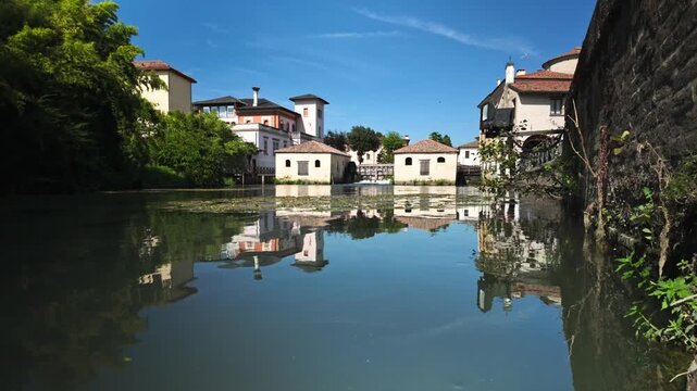 Sant'Andrea mills on the Lemene River in the historic center of Portogruaro, Italy.