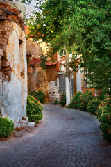 Fototapeta premium Streets with old houses in Bergama