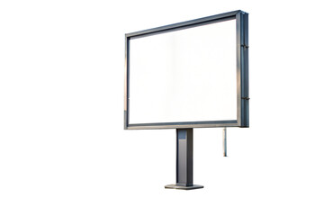 Fototapeta premium Blank billboard isolated on transparent background, ideal for outdoor advertising, marketing, and promotional campaigns in urban areas